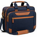 Laptop-Tasche 15 Zoll Dunkelblau/Braun Business-Stil