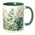 Keramiktasse mit botanischem Design, 350ml, Grün