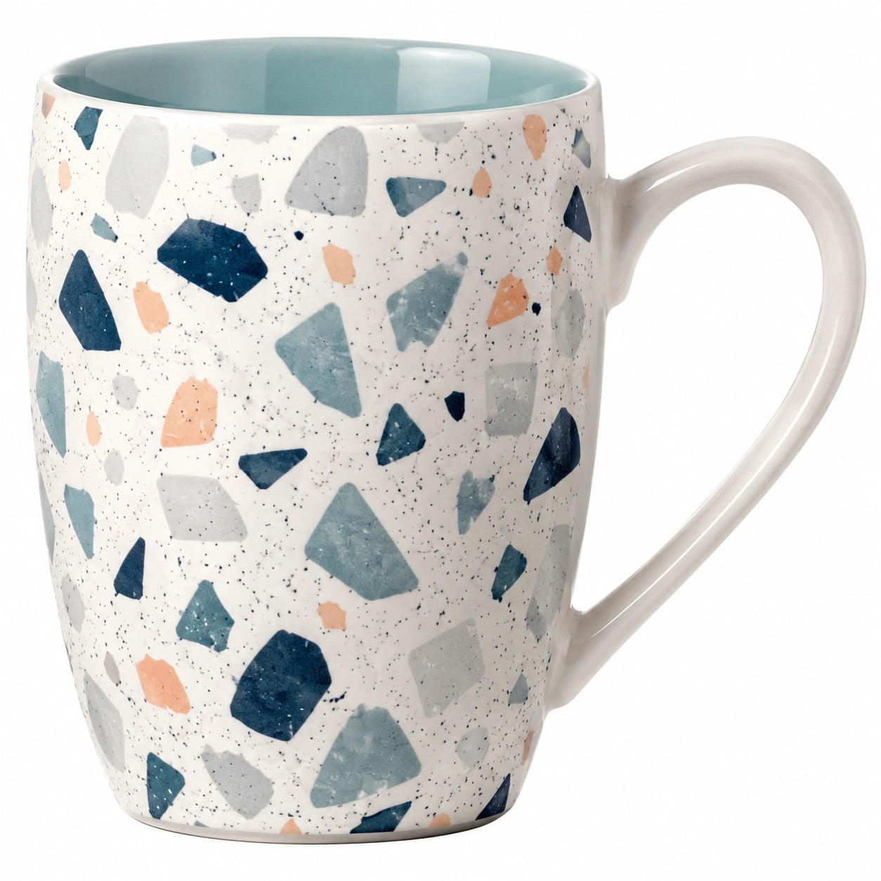 Keramiktasse mit Terrazzo-Muster 350ml Blautöne