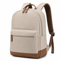 Beiger Rucksack mit Lederakzenten, Unisex, 20L