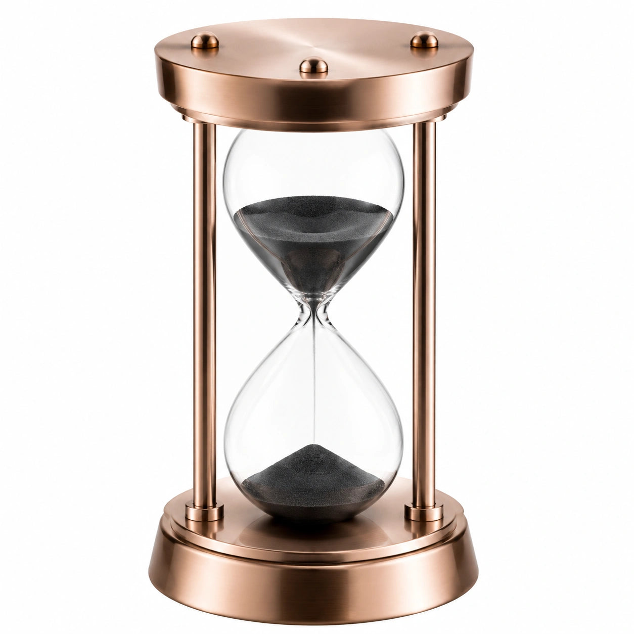 Sanduhr Kupfer Glas 30 Minuten Schwarz