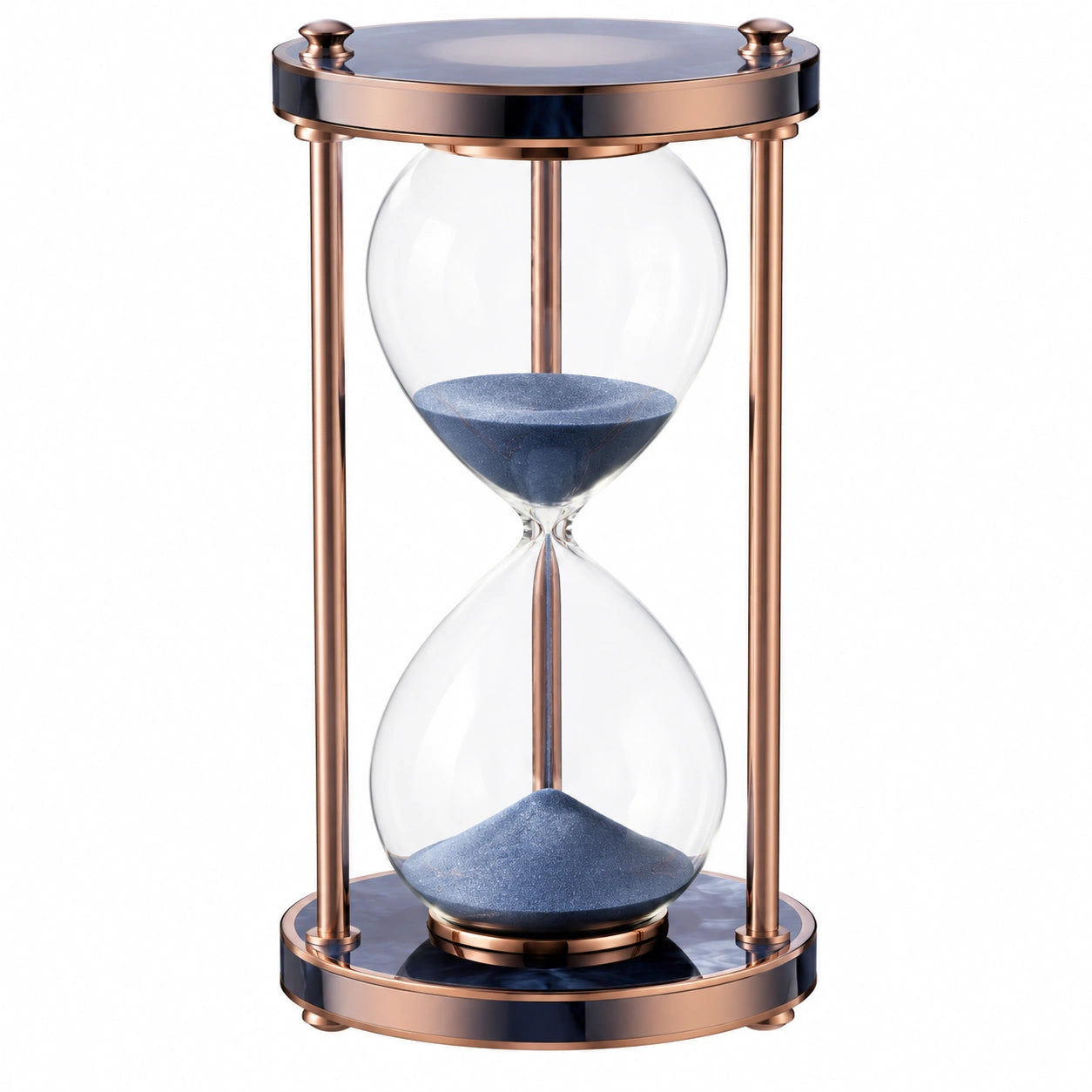 Sanduhr Roségold mit blauem Sand, 60 Minuten Timer