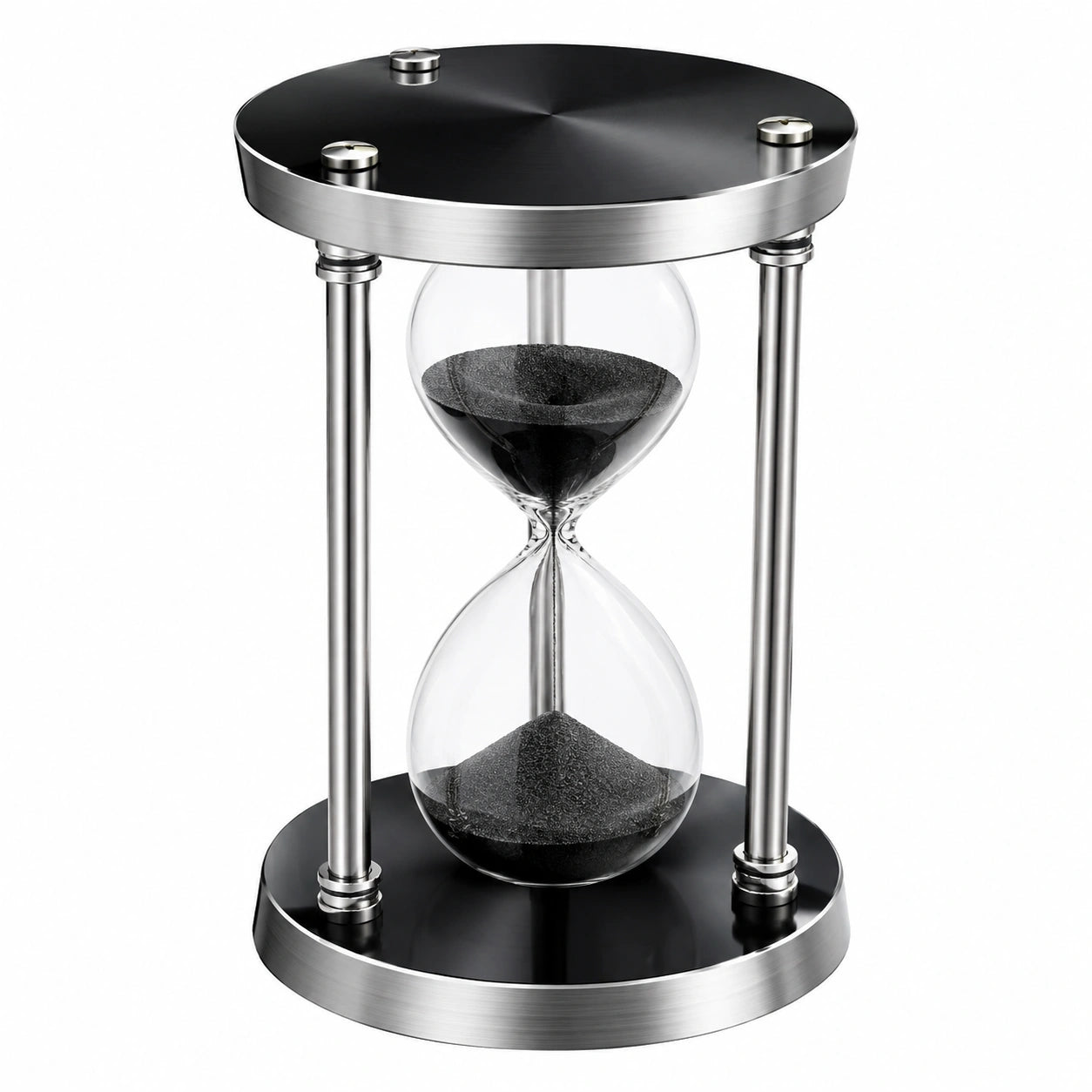 60 Minuten Sanduhr Schwarz und Silber