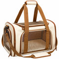 Tragbare Haustier Transporttasche mit Netzfenster Beige/Braun