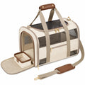 Tragbare Haustiertragetasche Beige mit Netzfenster