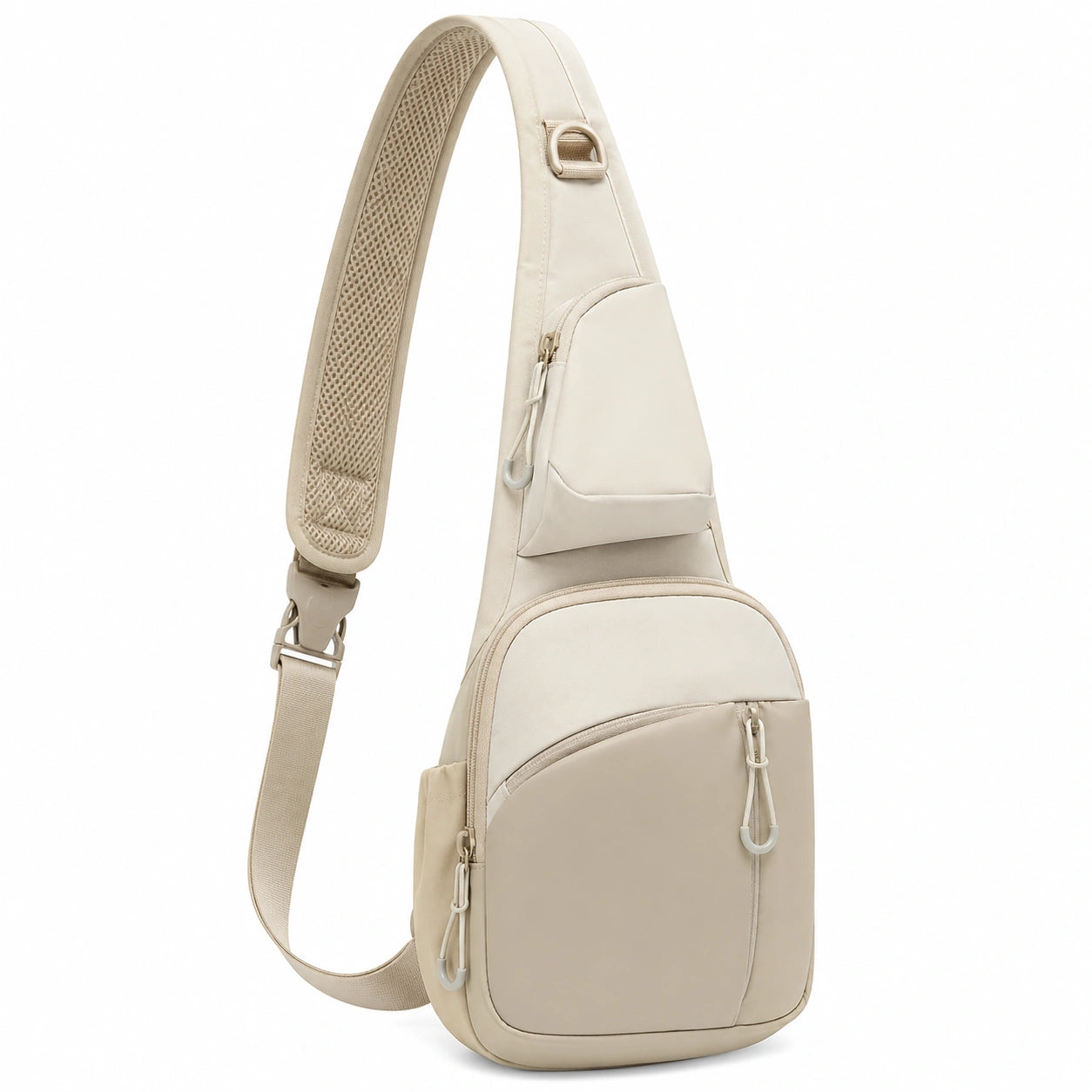 Unisex Umhängetasche Beige Verstellbar Leichtgewicht 5L